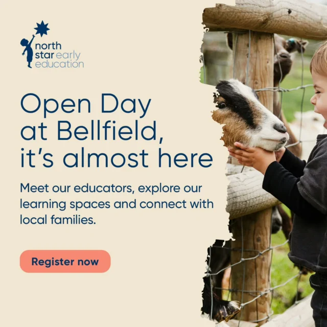It's tomorrow! We're opening the doors at North Star Bellfield for the whole community to experience what our beautiful centre has to offer.

Come and see us 10am - 1pm to hear more about our world class early education, meet our amazing team, as well as enjoy these fun activities for with your whole family:

- Free petting zoo
- Free sausage sizzle
- Dance classes
- Balloon twisting
- Face painting 
- Ice cream!

We can't wait to see you all at 345-347 Bell Street, Bellfield.