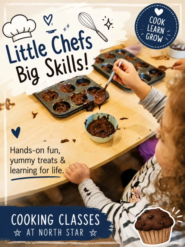 Cooking classes are just one of the extra experiences included in our standard program! 

Here the children made beetroot and chocolate muffins with Chef Indigo at Bellfield, with plenty of mixing, measuring, and happy mess along the way.

Beyond the yummy treats, cooking together builds teamwork, confidence, and a willingness to try new foods.
Judging by the smiles (and the empty tray!), it was a sweet success!
